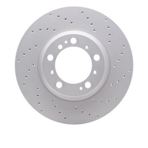 Porsche 911 Brake Rotor (1) - Right Rear - R1 Concepts - Drilled Carbon Alloy GeoMET - `99-`23
